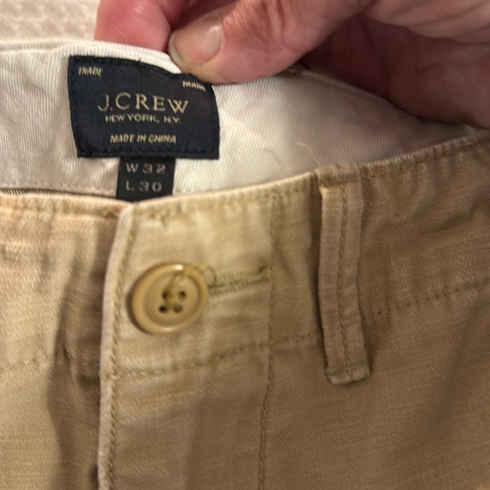 JCrew Vintage Antique Beige Wash Chino Pant 32x30 G1510